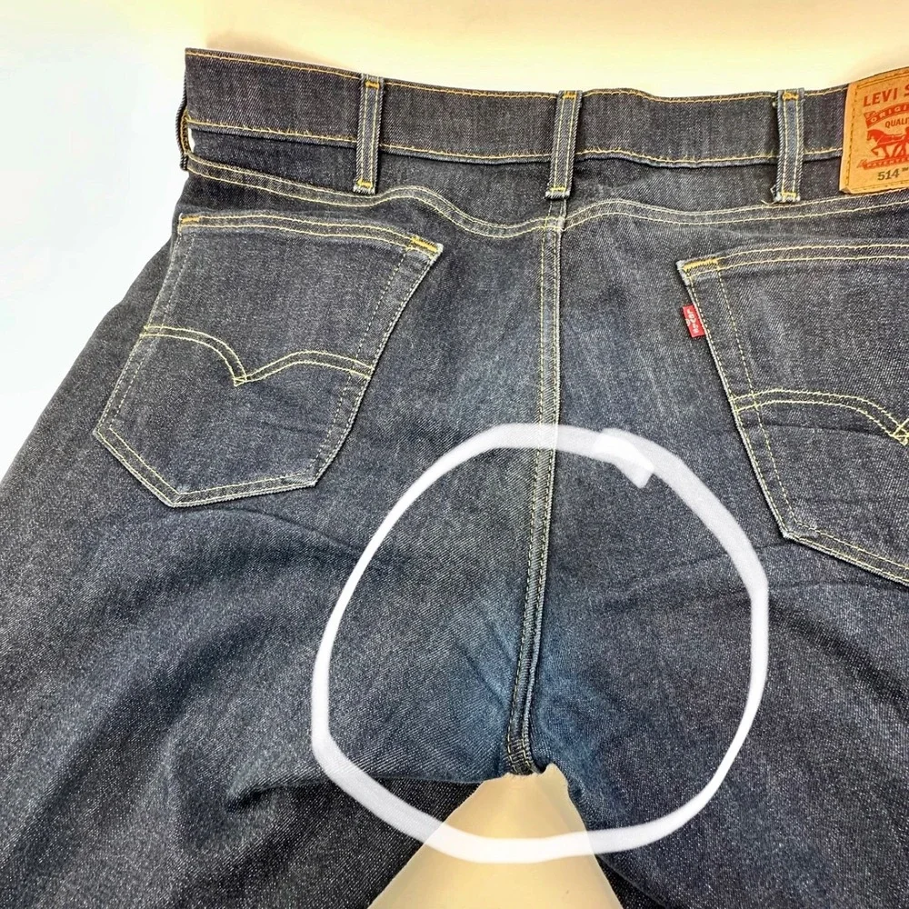 Levis‎ 514 Straight Fit Mens Dark Wash Blue Denim Jeans W38 L29 Zip Fly